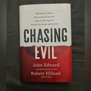 Chasing Evil by John Edward & Robert Hilland - Red & White Hardcover
